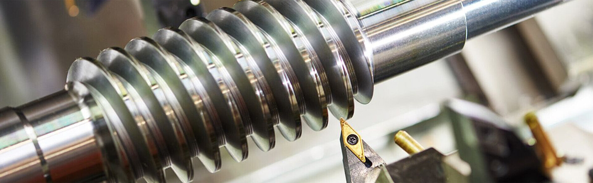 Close-up of threaded gear